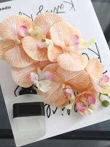 1PC Film-Texture Artificial Phalaenopsis Orchid, Home Living Room Dining Table Floral Decor Party Ornament Fake Orchid - Multicolor - View 18