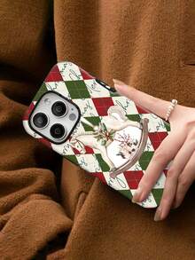 Estuche para teléfono con patrón navideño de caballo mecedor Compatible con estuches para teléfonos   17  16 Pro Max  15 Pro Max  13 y  12 Duradero, a prueba de golpes y elegante Una elección perfecta para familiares, amigos, seres queridos, novios/novias y regalos navideños - Blanco - Ver 7