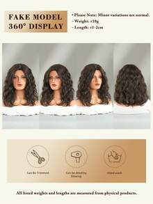 NICKY WALL 16 Inch Cool Brown Short Wavy Curly Wig For Women -Shoulder Length Loose Wave Wig Side Bangs Synthetic Heat Resistant Hair Wig Shoulder Length Routine Wigs For Women & Girls Daily Party Use - Brown - View 6