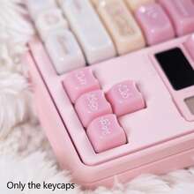 可爱猫咪键帽，水晶键帽套装，MAO高度PC材质键帽，白玉主题半透明设计，适配MX轴和6.25U空格键，适用于游戏和办公机械键盘，仅含键帽（不含键盘），机械键盘DIY配件