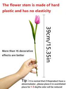 1/10/20 bông hoa tulip nhân tạo bằng nhựa, chất liệu nhựa cứng, hoa giả, thích hợp để trang trí nhà cửa, phòng ngủ, làm quà tặng, trang trí đám cưới, bàn làm việc, trang trí sân vườn. - Nhiều màu - Xem 4
