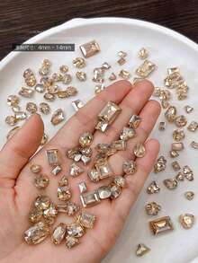 (متوفرة بألوان متعددة) ملحقات فن الأظافر عالية الجودة - 30 قطعة مختلطة من الراين ستون الزجاجي الشفاف ثلاثي الأبعاد، زخارف أظافر بشكل قلب وغير متماثل، لوازم الأظافر، أحجار الأظافر - متعدد الألوان - مشاهدة 15