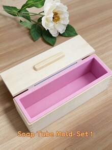 1 Set 1.2kg Square Handmade Soap Mold 3-In-1, DIY Soap Making And Melting Casting Mold, Silicone Soap Mold Kit With Wooden Box And Lid, Heart, Moon, Star, Tube Cylinder Silicone Soap Candle Molds, Embedded Soap Making Supplies. Suitable For: National Day, Birthday, Valentine's Day, Mother's Day, Back To School, All Holidays, Parent-Child Interaction. - Multicolor - View 7