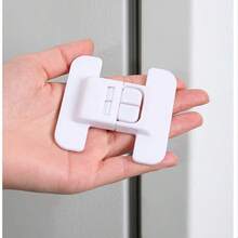 1/10/15pcs Safety Locks, Refrigerator Door Auto Close, Drawer Auto Lock, No Drill Installation Water Dispenser Door Auto Close, Safety Anti-Unlock Buckle