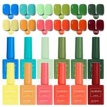 12pcs Gel Nail Polish Set, Autumn Shiny Glitter Nail Polish Set, Removable UV Nail Polish, Nail Art Design, Solid Color, 15ml/Bottle Nails - Multicolor - View 9