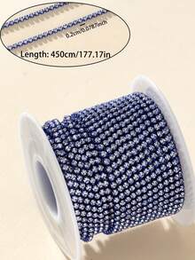 177.17/359.84 Inch Length, 2/3mm Width Sewing Glass Rhinestone Chain For Clothing Accessories, Bag And Shoe Home Decoration DIY - Multicolor - View 37