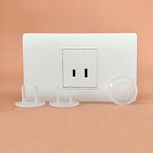 5pcs Child Safety Electrical Outlet Covers, European 2-Hole Design, Sturdy Non-Detachable, Anti-Accidental Touch, Easy Operation, Fit Power Sockets, Home/Nursery/Dorm/Office Safety