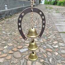 Horseshoe-Shaped Wind Chime, Wrought Iron Bell With Decorative Chain, Outdoor Garden Pendant To Add Soothing Chimes To Balcony, Patio, Yard, Farm Decor - Multicolor - View 5