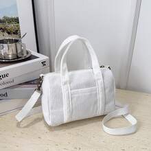 1pc Young Girl Corduroy Small Zipper Closure Casual Crossbody Handbag, Suitable For Daily Use - Corduroy Bag - View 13