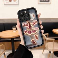 Cubierta de teléfono con diseño de oso bailarín en traje de ballet rosa y blanco para iPhone 13 Pro Max funda protectora estilo lindo para uso diario en cafeterías y salones,Aplicable a los teléfonos de la serie Apple y Galaxy - Café integral - Ver 3
