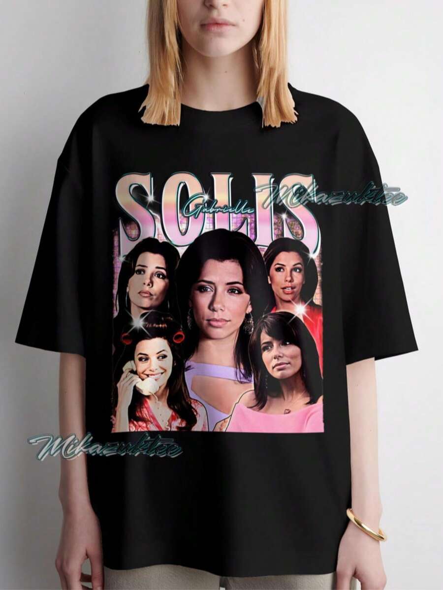 Gabrielle Solis Vintage Style Graphic Tee, DTG Printed - màu đen - Xem 1