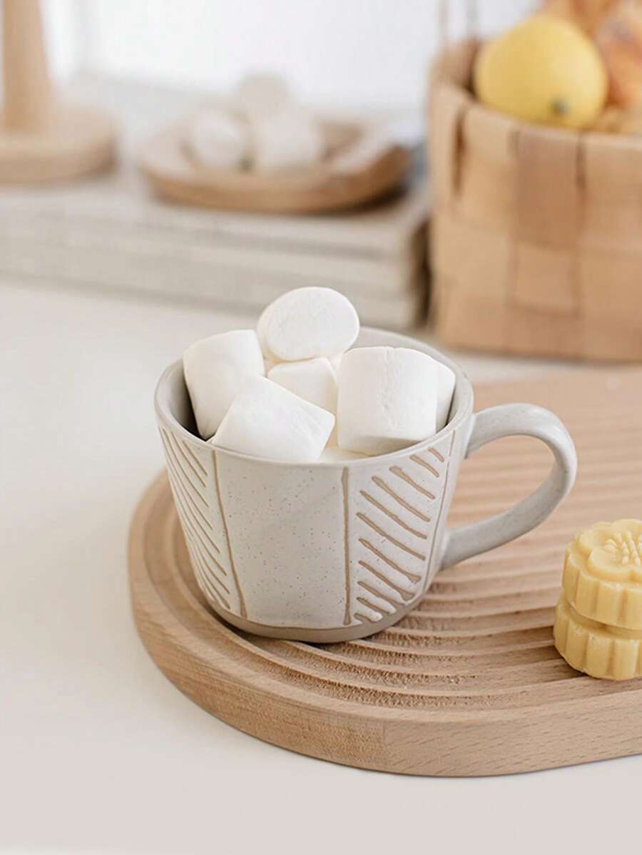 1个陶瓷咖啡杯，线条艺术设计，独特风格，简约设计，送朋友的绝佳礼物 - 彩色 - 查看 1