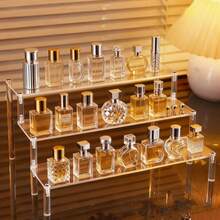 1个1-5层透明亚克力展示架，化妆品收纳架，香水亚克力架，纸杯蛋糕架，适用于食品、甜点、化妆品展示，供应商产品。桌面透明亚克力手工娃娃、香水、化妆品、蛋糕配件多功能收纳架。 - 無色 - 查看 3