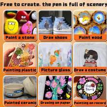 80/60/48/36/24/12 Colors Acrylic Marker Pens, DIY Art Graffiti Pens, Colored Watercolor Marker Pen Set, Opaque Waterproof Large Capacity Colored Pencils, Perfect Gift For Halloween, Christmas, Back To School - Multicolor - View 4