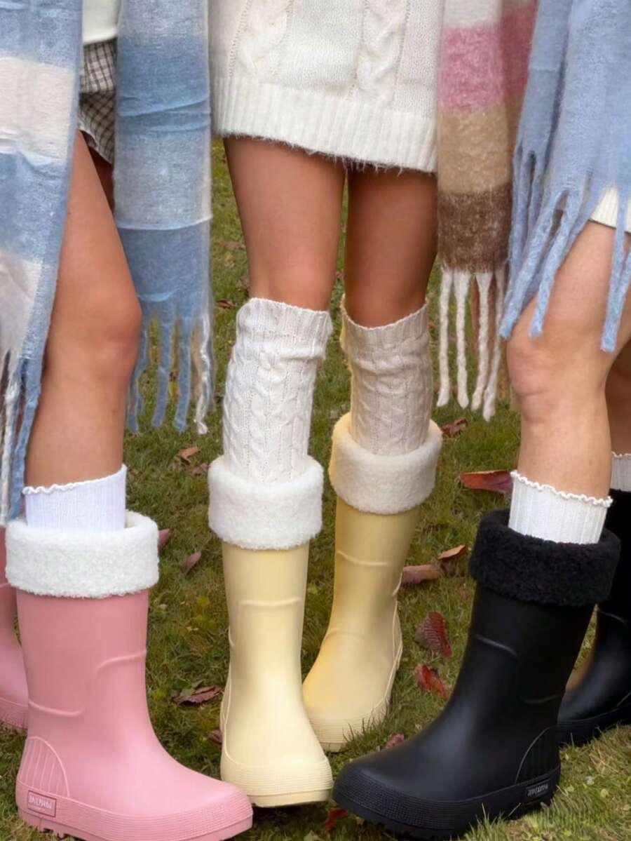 1 Paar modische Gummischuhe rutschfest, warm, leicht wasserdicht, neue Regenstiefel für Frauen und Männer, Pflaumenfarbe für die Regenzeit, abnehmbare Abdeckung leicht zu reinigen, Frühling Sommer Auswahl, Brautjungferngeschenke, Zimmer, Schlafzimmerdekoration, Strand, Reisen, für Männer, für Frauen, Urlaub, Frauentag, Reiseaccessoires, Hochzeitsgeschenke, Y2K, Schlafzimmer, Autoaccessoires für Frauen, Küchendekoration, süße Sachen - Verschiedenfarbig - Übersicht 1
