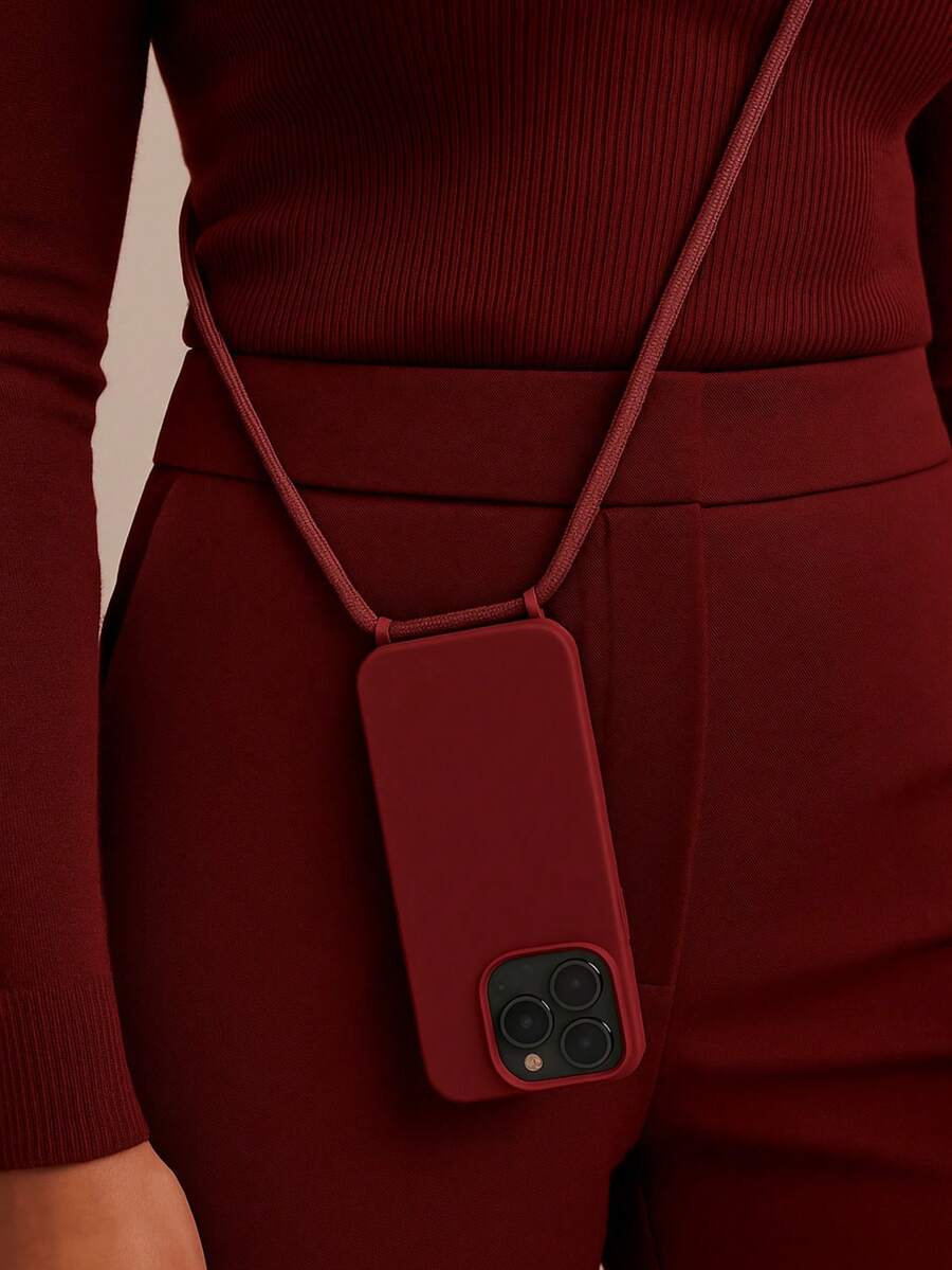 IP15 Pro Max Phone Case With Adjustable Cord | Minimalist Case With Crossbody Strap - 淺粉色 - 查看 1