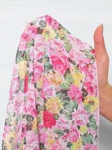 wohenmeili 女士夏季沙滩印花露背系带性感比基尼套装，含罩衫和裙子 - 白底粉花 - 查看 2