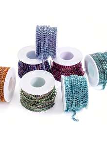 177.17/359.84 Inch Length, 2/3mm Width Sewing Glass Rhinestone Chain For Clothing Accessories, Bag And Shoe Home Decoration DIY - Multicolor - View 4