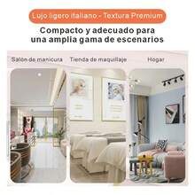 Mesa de Maquillaje de Marmol Blanco y Oro con Estante, Amplio Espacio para Cosméticos, Mesa de Maquillaje para Hogar y Salón de Belleza, Mesa de Uñas de Minimalismo - Estante dorado + tablero blanco - Ver 5