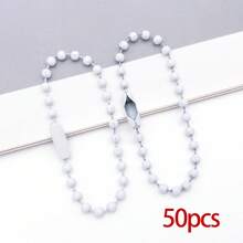 50 hạt cườm nhiều màu sắc, dây xích kim loại, móc khóa có đầu nối, dùng để làm đồ thủ công, trang sức, đồ trang trí Giáng sinh, dài 3,9 inch / 10 cm. - xích - Xem 10