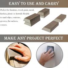 Paquete de 6 esponjas de lijado surtido de 120 bloques de lijado lavable y reutilizable para paneles de yeso de madera y metal para el hogar grano 120 - gris - Ver 5