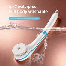 Within 2 Working Days, Electric Body Scrub, Including 5 Accessories - Long-Handled Soft-Bristled Body Scrub Brush, USB Charging, Suitable For Full Body Exfoliation And Cleansing - Electric bath brush - 查看 3