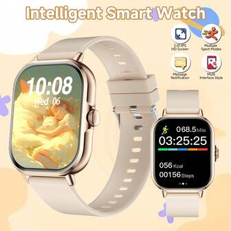 2.01" Touch Screen Kids Smart Watch, Suitable For Boys & Girls - Soft Silicone Band, Call/Alarm/Message Reminder, Multiple Sports Modes, Activity Tracker, Step/Calorie Counter, USB Charging, Compatible With Android & IOS, 240P TFT Display, 180mAh Li-Ion Battery (Ideal Christmas Gift)