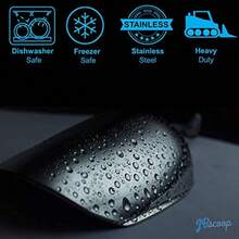 Metal Ice Scoop Stainless Steel Popcorn Scoop 9.4 Inch Dog Food Scoop Popcorn for Party Wedding Heavy Duty Dishwasher Safe - plateado - Ver 2