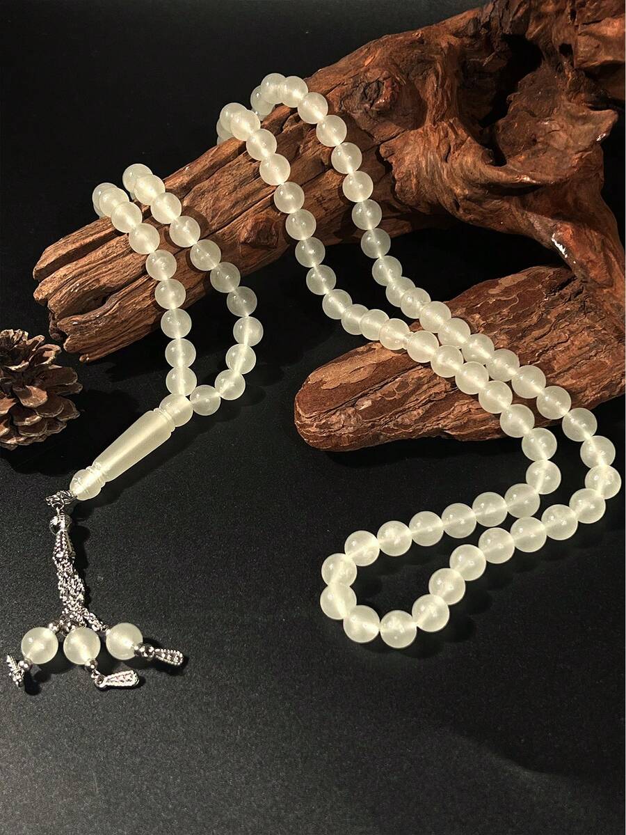 1串穆斯林99珠亚克力发光念珠，带3个流苏，伊斯兰祈祷念珠，中东宗教饰品 - 彩色 - 查看 1