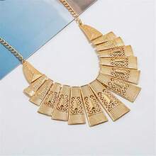 N/Q Collar retro de alto pulido chapado en oro de 14 quilates con forma de corazón de amor abierto collar de gota de agua aretes colgantes de lágrima para mujer conjunto de joyas étnicas - como en la foto - Ver 4