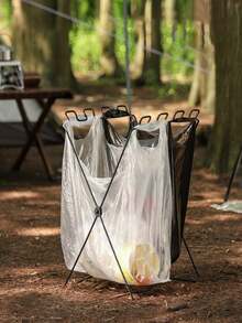 1 pieza Soporte plegable portátil para bolsas de basura al aire libre, adecuado para el hogar, la cocina, el picnic, la barbacoa, bolsas de plástico - Multicolor - Ver 9