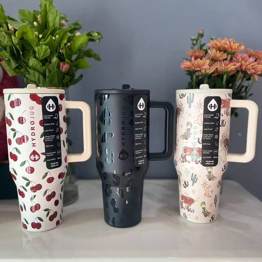 40oz Vacuum Insulated Tumbler Stainless Steel Insulated Water Bottle VacuumHydrojug Thermal Flask For Women Men For Cold Hot Cup