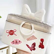50pcs Y2k Style Cherry Colored Stickers, Suitable For Decorating Tablets, Luggage, Storage Boxes, Waterproof Stickers - Multicolor - View 9