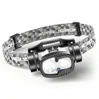 HIKEGUYS Linterna frontal recargable LED, 3000 lúmenes súper brillantes, regulable, con sensor de movimiento - 9 modos, linterna frontal ultraligera para exteriores, trabajo nocturno, reparación, pesca