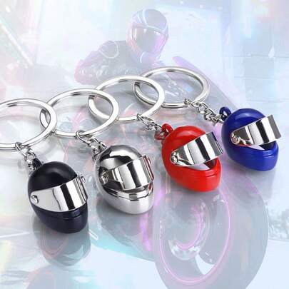 Motorcycle Helmet Keychains, Dirt Bike Keychain – 3D Mini Helmet Keyring, Cool Keychains For Bikers, Car Lovers, Birthday & Holiday Gift Ideas