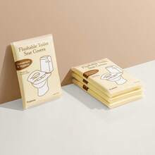 100pcs Disposable Toilet Seat Covers, Flushable Paper Toilet Mats, Travel Essential, Suitable For Airplane, Travel, Public Restrooms And Camping, Lightweight And Hygienic, Bathroom Decor, All Season - Multicolor - View 8