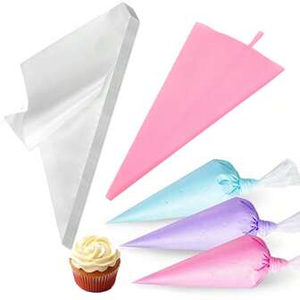 51pcs/101pcs Piping Bags, 12-Inch Silicone Piping Bags, Thickened Disposable Icing Piping Bags, Pastry Bags, Seamless Piping Bags, Frosting Bags, Cake Decorating, Baking Tools, Kitchen Gadgets, For Cream, Butter, Cheese, Dough, Pastry, DIY, Birthday Party, Family Gathering, Holiday Celebration, Perfect Gift For Baking Lovers And Bakers