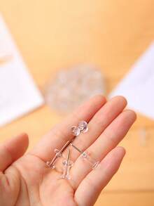 1盒亚克力透明圆形图钉，办公用品装饰创意图钉，公告板用塑料图钉