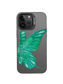 Elegante Minimalista y HermosoMariposa VerdeFunda de Celular Plateada Compatible con Todos los Modelos  17 17 Pro Max 17 Pro 16 Pro Max 16 Pro y Más - Plateado - Ver 5