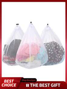 3pcs Laundry Mesh Bags, Durable Washing Machine Laundry Bags, Large Travel Laundry Bags With Drawstring, Suitable For Washing Shirts, Underwear, Bras, Socks, Etc. - Multicolor - View 3