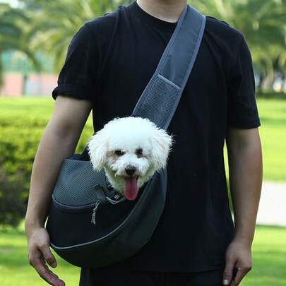 1pc Sandwich-Shaped Pet Carrier Bag With Leather Material, Shoulder Strap, Suitable For Small Cats And Dogs, All Season, Valentine's Day Gift