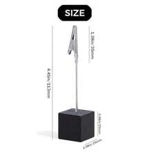 4 soportes cuadrados para notas clips de papel soportes de metal para tarjetas de computadora con botón de cocodrilo soportes para tarjetas de papel adecuados para oficinas en casa negro blanco - como en la foto - Ver 6
