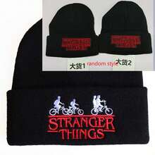 1pc A0122 THINGS Alphabet Embroidered Knitted Hat Hoodie Random Style, New Year's Gift, Valentine's Day Gift, Easter Gift