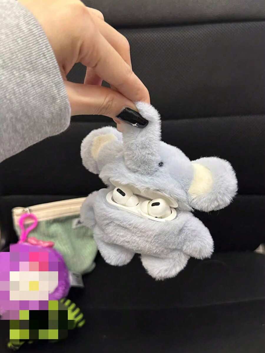 Blue Plush Elephant Case Protective Cover Compatible With Apple 1/2/3/4/Pro/Pro2 - Grey - View 1