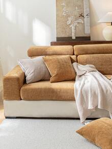 1 tấm bọc ghế sofa màu trơn bằng vải chenille, có chun co giãn, ấm áp và thoải mái, phong cách tối giản hiện đại, thân thiện với thú cưng, chống trượt, chống bẩn, có thể giặt được, phù hợp với ghế sofa hình chữ L 1/2/3/4 chỗ ngồi, dùng cho phòng khách, phòng ngủ, phòng học. - trái cam - Xem 6
