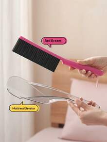 2-In-1 Bed Lifter And Duster Brush, Designed With Streamlined Handle And Flat Head To Easily Lift Mattress/Bed Frame Edges, Convenient For Single-Handed Bed Sheet Changing And Bedding Arrangement. The Brush End Can Also Be Used To Clean Bed Surface Hair, Dandruff, And Crevices In Sofas/Seats, Achieving "2-In-1" Functionality. - Multicolor - View 6