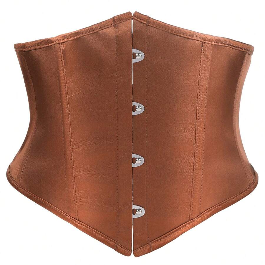 1 chiếc đai nịt bụng định hình eo cho nữ, chất liệu satin, giúp thon gọn vòng eo. - Nâu Satin - Xem 1