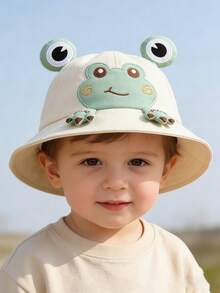 1pc Toddler Frog Print Sun Hat, Cute & Versatile, Suitable For Spring/Summer - Frog - View 3