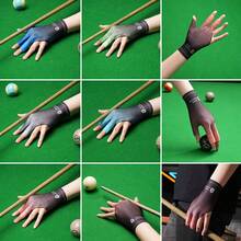 1pc Anti-Slip Billiard Gloves, Snooker Left-Hand Billiard Gloves, Half Finger Billiard Accessories, Snooker Table Tennis Cue Gloves, Three-Finger Elastic Breathable, Indoor Desktop Exercise Tools, Suitable For Men And Women's
