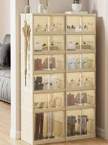 这款节省空间的8/7/6/5层门式鞋柜配有防尘帘，是节日送礼的理想之选。它适用于各种场所，例如家庭、酒店、宿舍、客厅、阳台、玄关等。这款鞋柜易于拆装，不占用太多空间，大容量设计有效收纳整理家用鞋子。 - 彩色 - 查看 1
